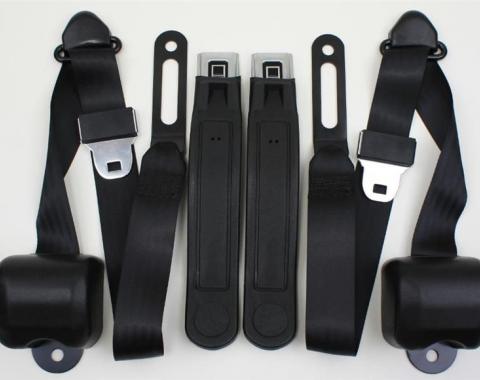 Chevy & GMC Truck Seat Belt Kit, Three Point, For Bucket Seats, With Retractors, 1968-1987