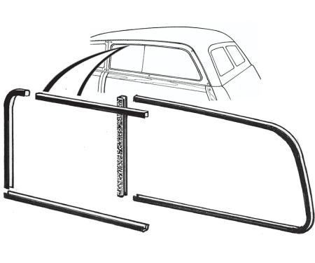 Dennis Carpenter Quarter Window Glass Anti-Rattler Kit - Wagon - 1949-51 Ford Car 0A-56791-W