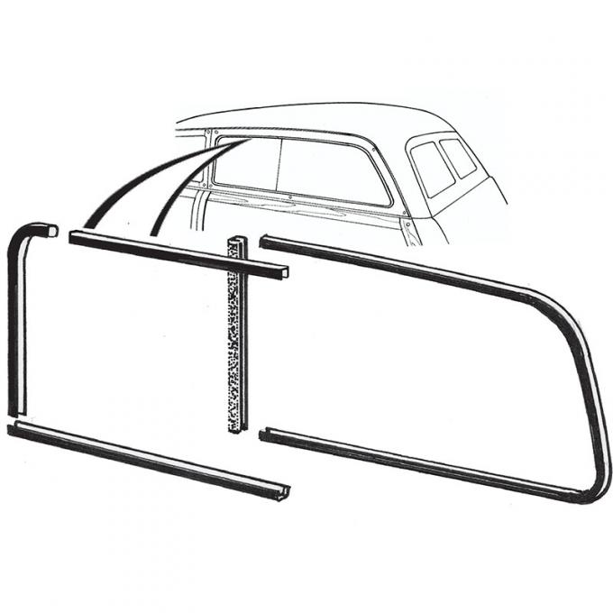 Dennis Carpenter Quarter Window Glass Anti-Rattler Kit - Wagon - 1949-51 Ford Car 0A-56791-W