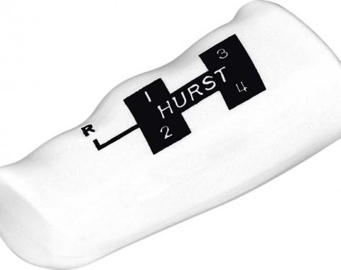 Reproduction Hurst Shifter Knob T-Handle 4 Speed Molded Plastic 3/8"-16 SAE Thread, White