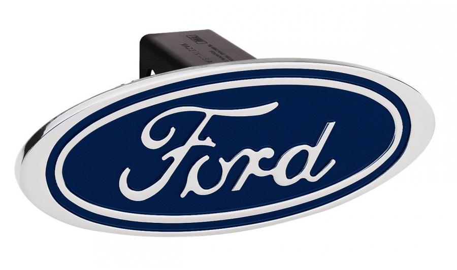 DefenderWorx Ford F 150 Hitch Cover Blue Image Line 2 Inch Billet