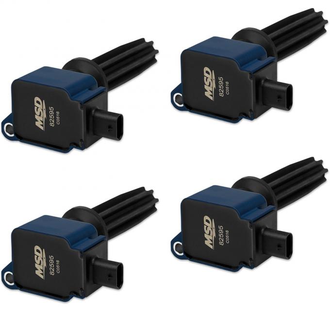 MSD Ignition Coil, Ford EcoBoost, 2.0L/2.3L L4, Blue, 4-Pack 825945