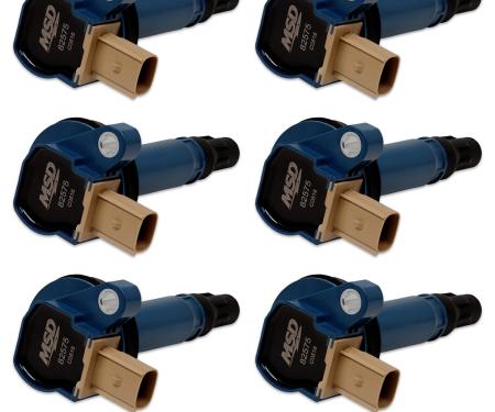 MSD Ignition Coil, Ford EcoBoost, 3.5L V6, 3-Pin Connector, Blue, 6-Pack 825765