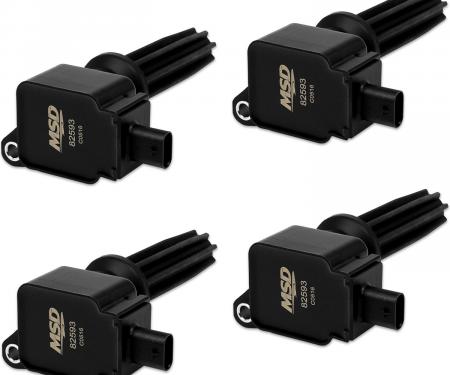 MSD Ignition Coil, Ford EcoBoost, 2.0L/2.3L L4, Black, 4-Pack 825943