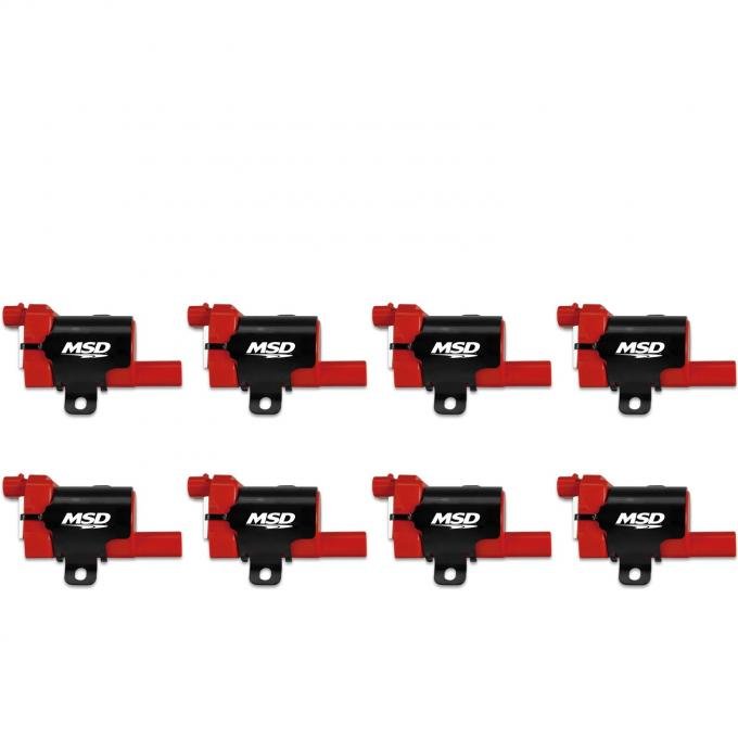 MSD Ignition Coil, GM LS Blaster Series, L-Series Truck Engine, Red, 8-Pack 82638