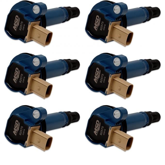 MSD Ignition Coil, Ford EcoBoost, 3.5L V6, 3-Pin Connector, Blue, 6-Pack 825765