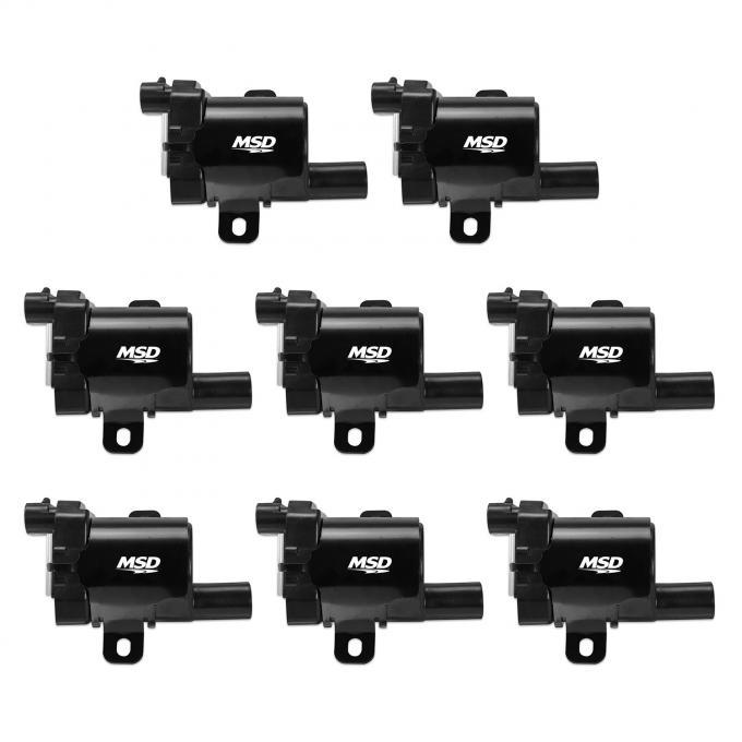 MSD Ignition Coil, GM LS Blaster Series, L-Series Truck Engine, Black, 8-Pack 826383