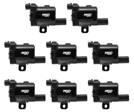 MSD Ignition Coil, GM LS Blaster Series, L-Series Truck Engine, Black, 8-Pack 826383