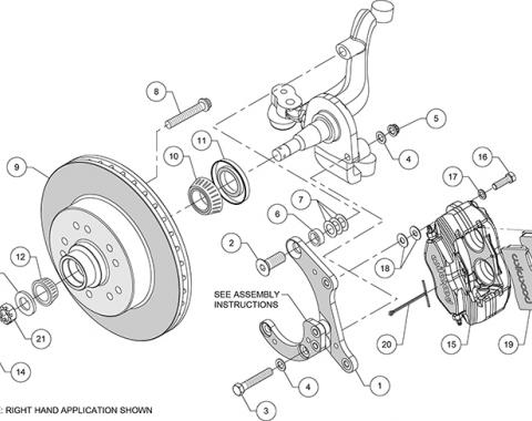 Wilwood Brakes Classic Series Dynalite Front Brake Kit 140-14663-R