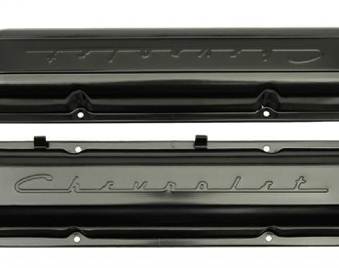 Classic Headquarters Small Block Script Valve Covers-Pair Paint W-541