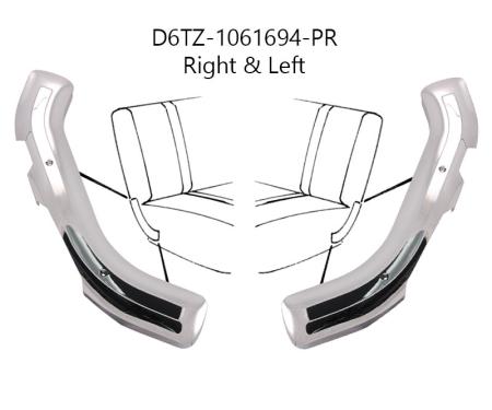 Dennis Carpenter Seat Back Pivot Side Covers - Chrome - Pair - 1973-79 Ford Truck D6TZ-1061694-PR