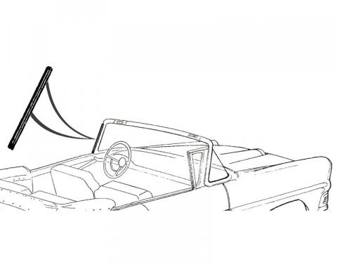 Dennis Carpenter Windshield Post to Door Seals - 1957-58 Ford Car B7A-7603198-PR