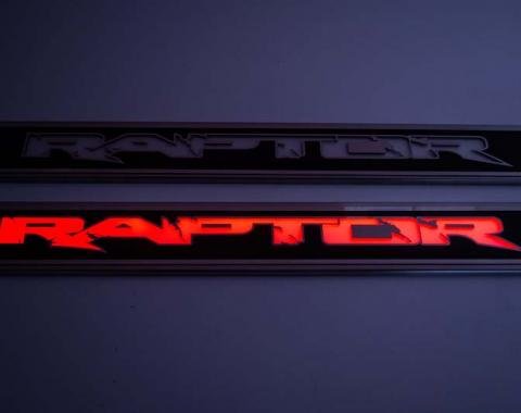 2010-2014 Ford Raptor - Carbon Fiber/Fiberglass Front Door Sills with Illuminated "Raptor" Lettering 2Pc 771037