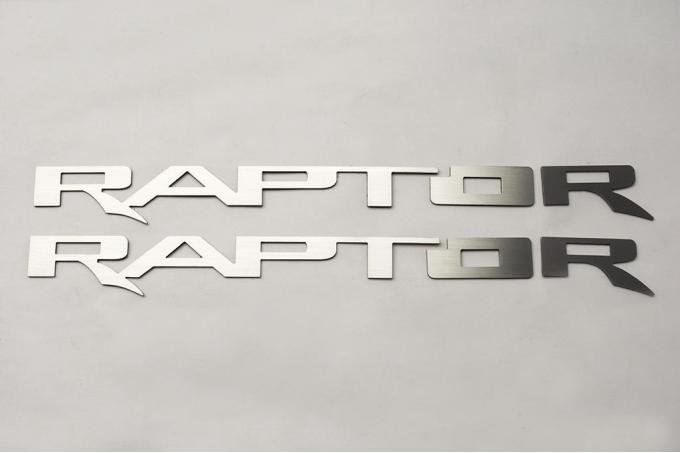 American Car Craft 2017-2020 Ford F-150 Running Board Raptor Badges Satin Stainless 2pc 772095