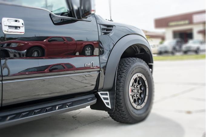 American Car Craft 2010-2014 Ford F-150 Mud Guards Stainless/ABS/Carbon Fiber Fronts 2pc 772028