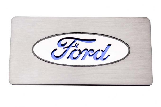 2009-2014 Ford Raptor - "Ford Logo" Glove Box Trim Stainless Steel - Choose Inlay Color 771035