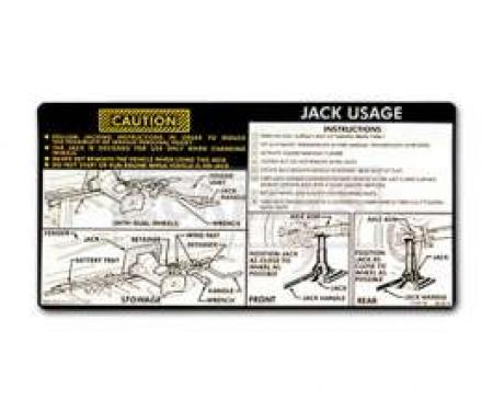 Chevy Truck & Suburban, Jacking Instructions Decal, For Four Wheel Drive, 1977-1978