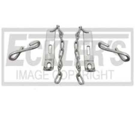 Chevy Truck Tailgate Chains, Stainless Steel, Polished, Fleet Side, 1958-1966