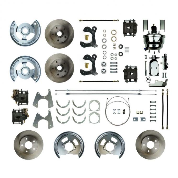 Right Stuff 1955-57 Chevrolet BelAir/Nomad, Power 8" Booster 4-Wheel Disc Brake Conversion FSC554DCCX