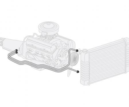 Right Stuff 1966-69 Fairlane W/Small Block & C4, Pre-Bent Stainless Steel Trans Cooler Line DTC6602S