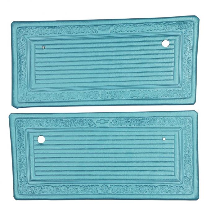 PUI Interiors 1969 Chevrolet Truck Pre Assembled Bright Blue Front Door Panels 69TD14P