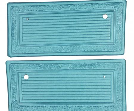 PUI Interiors 1969 Chevrolet Truck Pre Assembled Bright Blue Front Door Panels 69TD14P