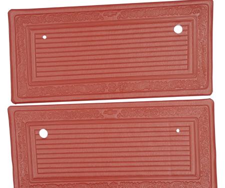 PUI Interiors 1969 Chevrolet Truck Pre Assembled Red Front Door Panels 69TD30P