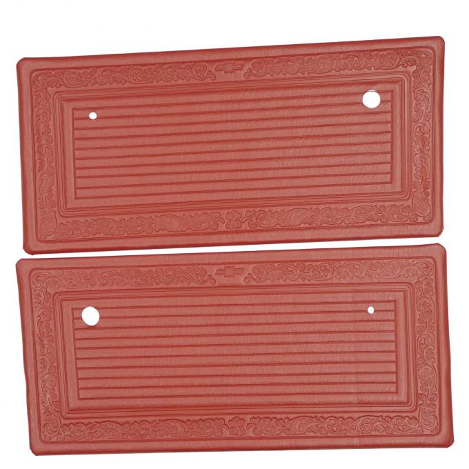 PUI Interiors 1969 Chevrolet Truck Pre Assembled Red Front Door Panels 69TD30P