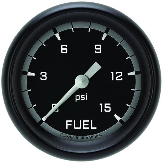 Classic Instruments Autocross Gray 2 5/8" Fuel Pressure Gauge, 15 Psi AX345GBPF