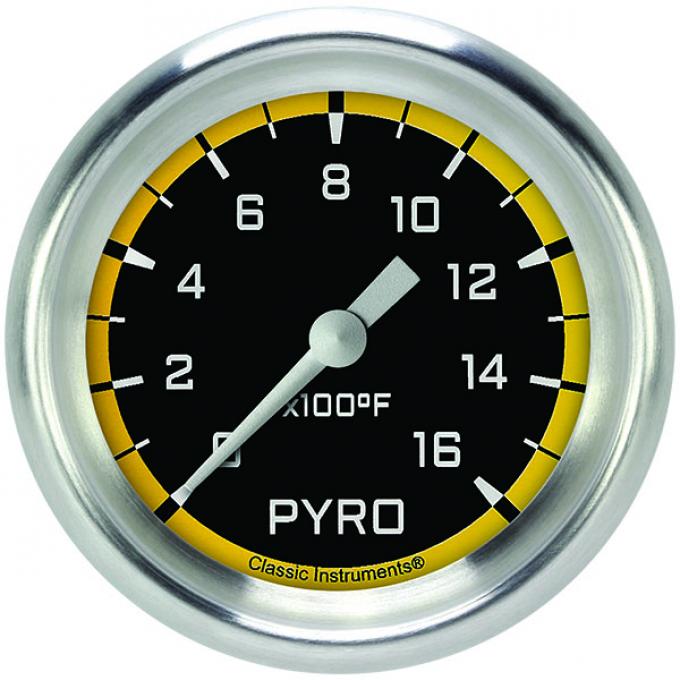 Classic Instruments Autocross Yellow 2 5/8" Exhaust Gas Temp. Gauge AX398YAPF