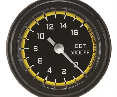 Classic Instruments Autocross Yellow 2 1/8" Exhaust Gas Temp. Gauge AX198YBLF