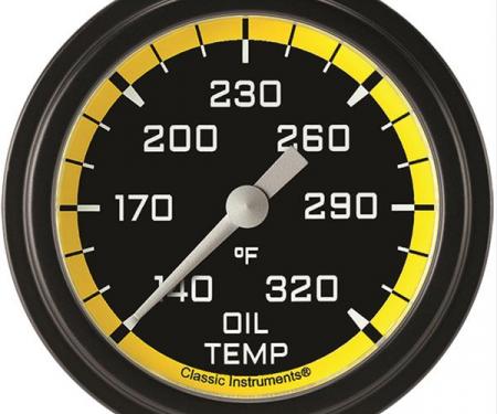 Classic Instruments Autocross Yellow 2 5/8" Oil Temperature Gauge AX328YBLF