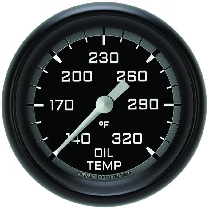 Classic Instruments Autocross Gray 2 5/8" Oil Temperature Gauge AX328GBPF