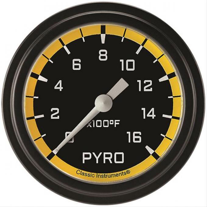 Classic Instruments Autocross Yellow 2 5/8" Exhaust Gas Temp. Gauge AX398YBLF