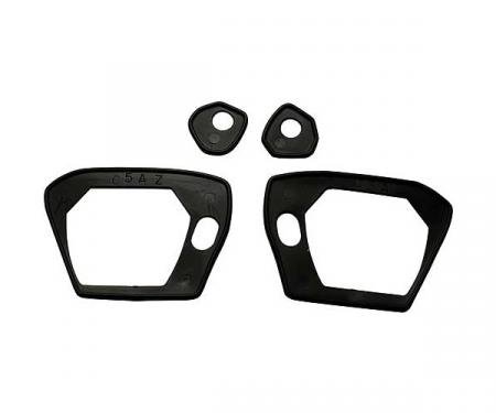 Outside Door Handle Pad Set - Black Rubber - Front and Rear - 4 Pieces