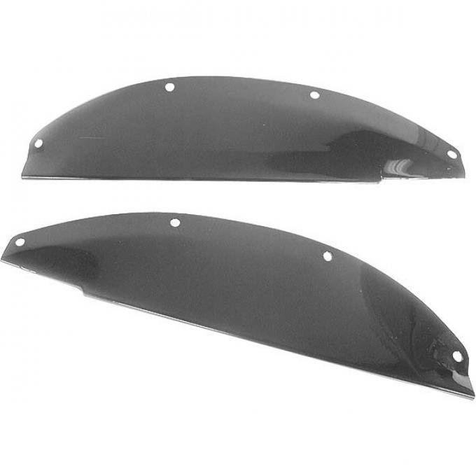 Fender To Grille Plates - Die-Stamped - Painted Black - Ford Passenger Except 39 Standard