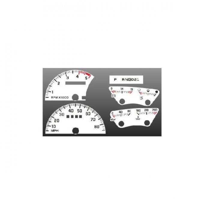 Chevrolet® Truck White Face Gauges Instrument Cluster Overlay,1992..1994