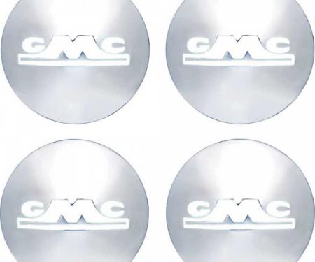 GMC Truck Hub Cap Set, Polished Stainless Steel, With WhitePainted Details, 1947-1953