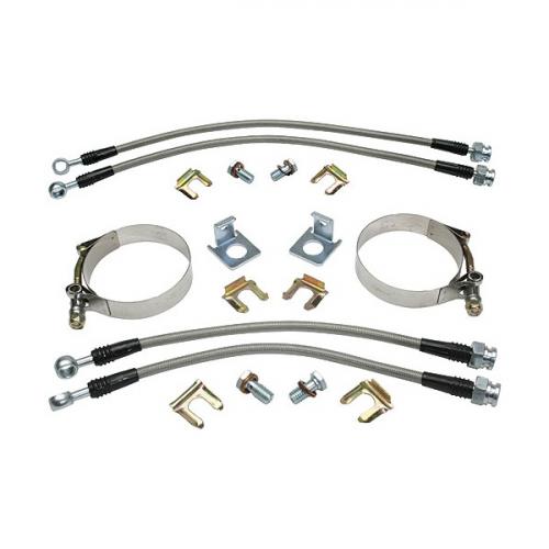 Chevy Truck Disc Brake Hoses, Front & Rear, Braided Stainless Steel,7/ ...