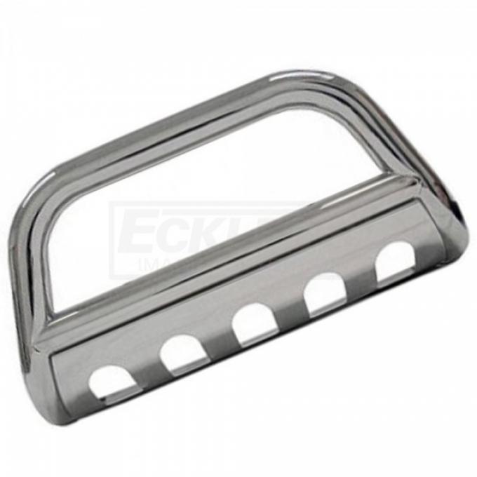 Chevy Silverado Or GMC Sierra 2500 & 3500 HD Bull Bar, Polished Stainless Steel With Skid Plate, 2007-2013