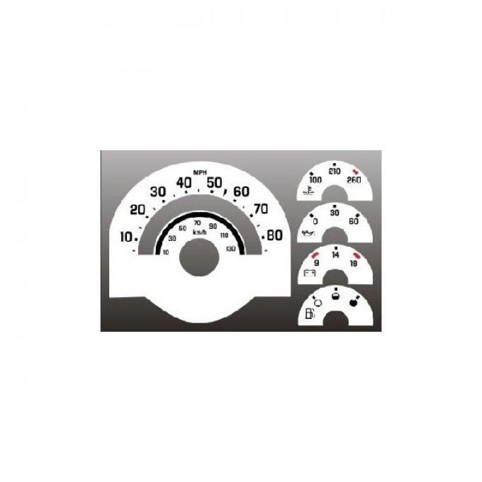 White Face Gauge Instrument Cluster Overlay,Chevrolet® Truck C/K,1988..1994