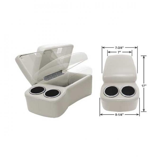 BD Drinkster Seat Console - 17" x 8-1/4" - White