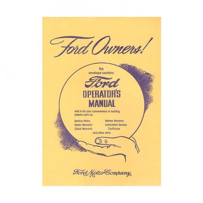 Owner's Manual Envelope - Ford