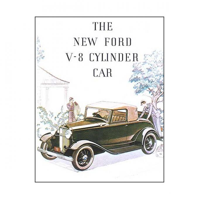 Sales Brochure - The New Ford V-8 Cylinder Car - Poster Style Fold-Out