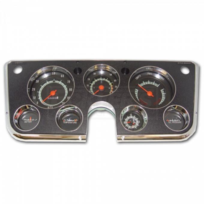 Chevy Or GMC Truck Dash Cluster Assembly, With 5000 RPM Tach And Clock Conversion, 1969-1972