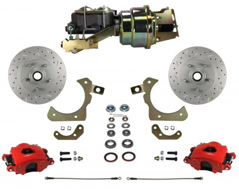 Leed Brakes Power Front Kit with Drilled Rotors and Red Powder Coated Calipers RFC1010-K1A1X