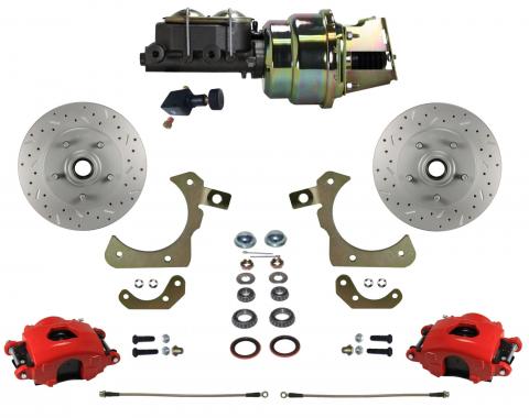 Leed Brakes Power Front Kit with Drilled Rotors and Red Powder Coated Calipers RFC1010-K105X