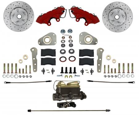 Leed Brakes Power Front Kit with Drilled Rotors and Red Powder Coated Calipers RFC0025-405PX