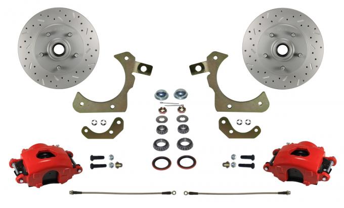 Leed Brakes Spindle Kit with Drilled Rotors and Red Powder Coated Calipers RFC1011SMX