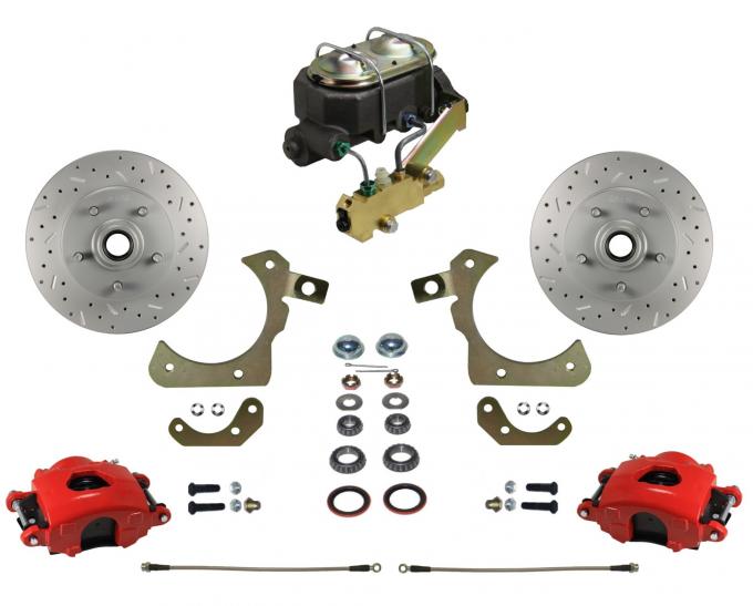 Leed Brakes Manual Front Kit with Drilled Rotors and Red Powder Coated Calipers RFC1011-3A1X